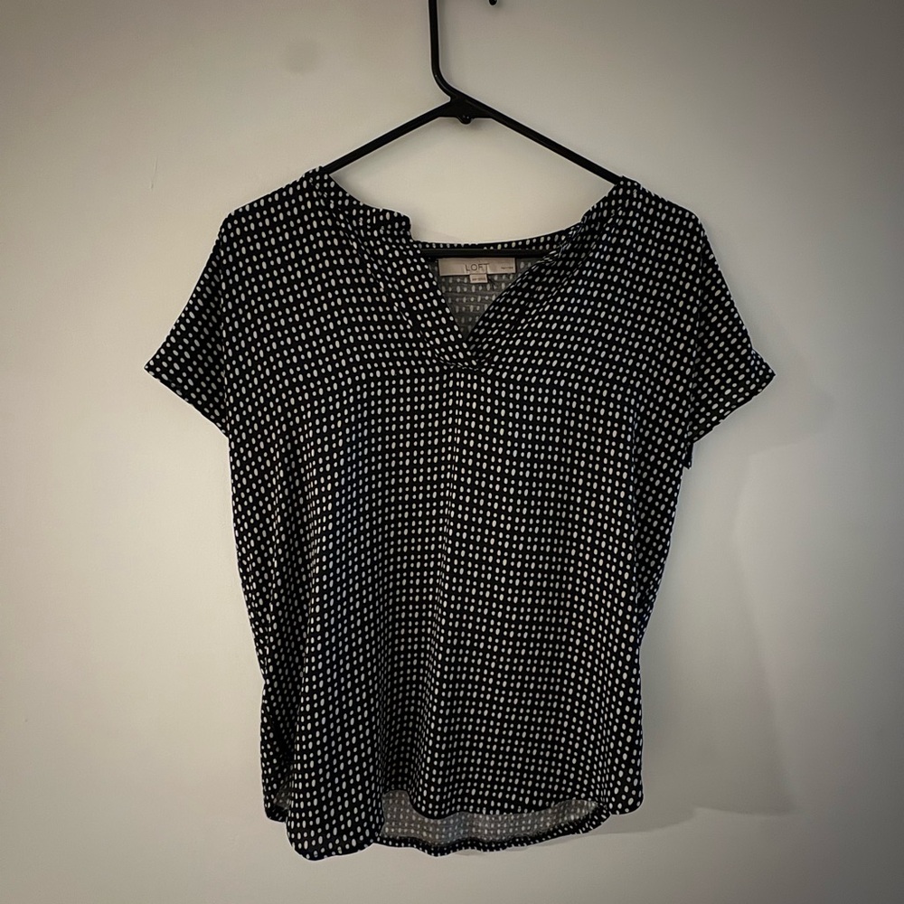 Loft Black and White Polka Dot Women's Top